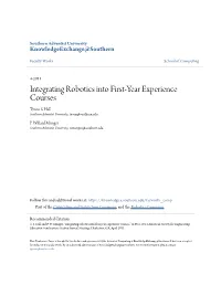 Integrating Robotics Into First-Year Experience Courses Tyson S