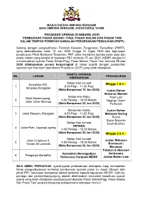 Sop) Pembukaan Pasar Sehari / Pagi, Pasar Malam Dan Pasar Tani Dalam Tempoh Perintah Kawalan Pergerakan Pemulihan (Pkpp)