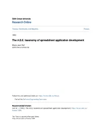 The A.D.E. Taxonomy of Spreadsheet Application Development