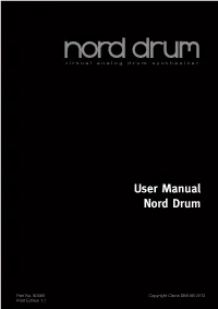 User Manual Nord Drum
