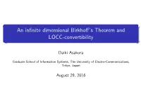An Infinite Dimensional Birkhoff's Theorem and LOCC-Convertibility