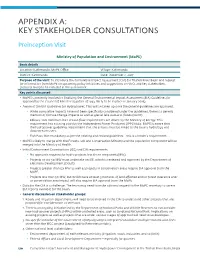 Appendix A: Key Stakeholder Consultations