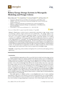 Battery Energy Storage Systems in Microgrids: Modeling and Design Criteria
