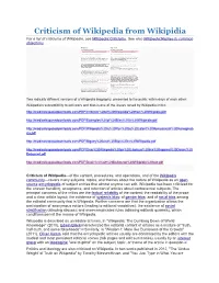 Criticism of Wikipedia from Wikipidia.Pdf
