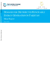 DEMAND for DISTRIBUTED RENEWABLE ENERGY GENERATION in PAKISTAN Main Report