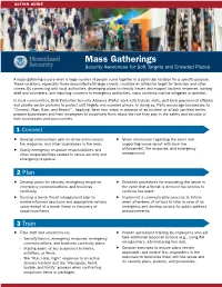 Mass Gatherings Security Awareness for Soft Targets and Crowded Places