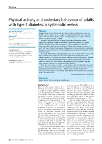 Physical Activity and Sedentary Behaviour of Adults with Type 2 Diabetes: a Systematic Review