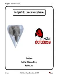 Postgresql Concurrency Issues 1