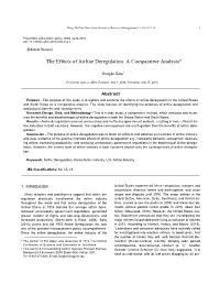 The Effects of Airline Deregulation: a Comparative Analysis*