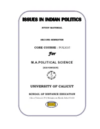 Issues in Indian Politics