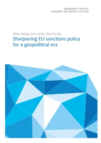 Sharpening EU Sanctions Policy for a Geopolitical Era