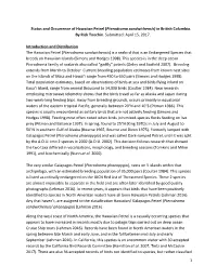 Status and Occurrence of Hawaiian Petrel (Pterodroma Sandwichensis) in British Columbia. by Rick Toochin. Submitted: April 15, 2017