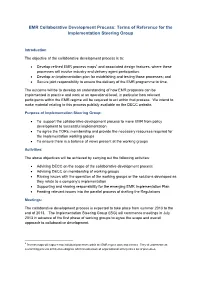 Terms of Reference for the Implementation Steering Group