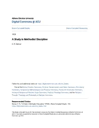 A Study in Methodist Discipline