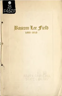 Bascom Lee Field, 1890-1918