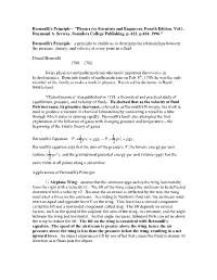 Bernoulli's Principle – a Principle to Enable Us to Determine the Relationships Between the Pressure, Density, and Velocity at Every Point in a Fluid