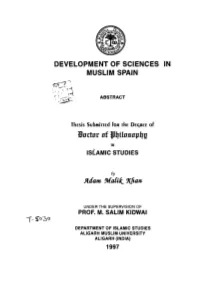 Development of Sciences in Muslim Spain T