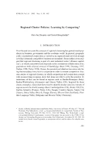 Regional Cluster Policies: Learning by Comparing?