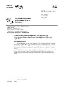 UNITED NATIONS Stockholm Convention on Persistent Organic Pollutants Technical Paper on the Identification and Assessment Of