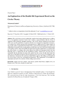 An Explanation of the Double Slit Experiment Based on the Circles Theory