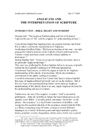 Anglicans and the Interpretation of Scripture