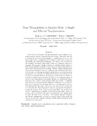 From Triangulation to Simplex Mesh: a Simple and Efficient