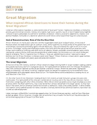 Great Migration Teaching Guide