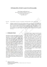 Integrating Fuzzy Logic in Ontologies