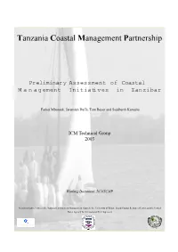 Preliminary Assessment of Coastal Management Initiatives in Zanzibar