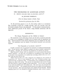 The Mechanism of Aconitase Action Iii. Kinetic Analysis Using Dl-Isocitric Acid-2-C 14