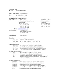 Curriculum Vitae PART I: General Information