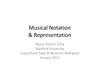Musical Notation & Representation