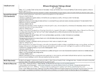 African-Americans Taking a Stand 6Th – 8Th Grade Note: This Is a Sample of What Can Be Done Over Two Weeks