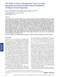 Article the Power to Detect Quantitative Trait Loci Using