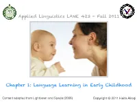 Chapter 1: Language Learning in Early Childhood