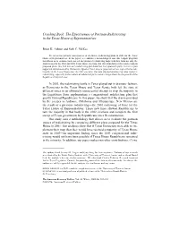 Cracking Back: the Effectiveness of Partisan Redistricting in the Texas House of Representatives