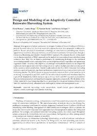 Design and Modeling of an Adaptively Controlled Rainwater Harvesting System