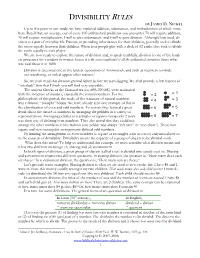 Divisibility Rules by James D