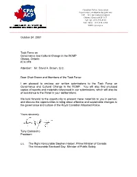 October 24, 2007 Task Force on Governan