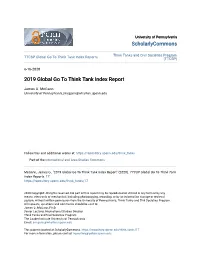 2019 Global Go to Think Tank Index Report