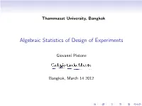 Algebraic Statistics of Design of Experiments