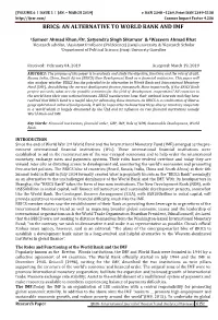 Brics: an Alternative to World Bank and Imf