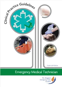 C Linical Practice Guidelines Emergency Medical Technician