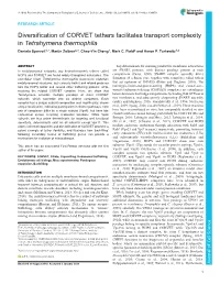 Diversification of CORVET Tethers Facilitates Transport Complexity in Tetrahymena Thermophila Daniela Sparvoli1,*, Martin Zoltner2,3, Chao-Yin Cheng1, Mark C