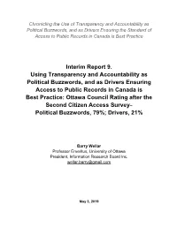 Interim Report 9. Using Transparency and Accountability As Political
