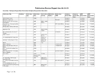 Publication Review Report Thru 06-10-19 Selection: Complex Disposition: Excluded, Complex Disposition: Excluded