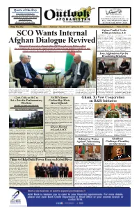 SCO Wants Internal Afghan Dialogue Revived