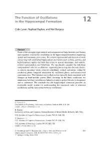 The Function of Oscillations in the Hippocampal Formation 12