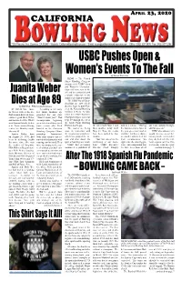 USBC Pushes Open & Women's Events to the Fall