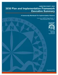 2030 Plan and Implementation Framework Executive Summary